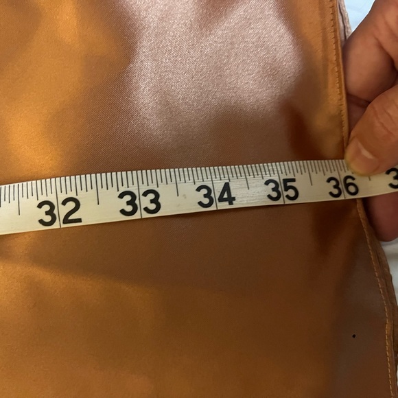 Dessy Gold Butterscotch Evening Bridesmaid’s Prom Dress sz 14 - Picture 10 of 13